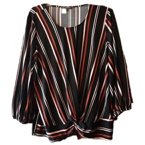 Adriena Papell Candy Stripe twist Top